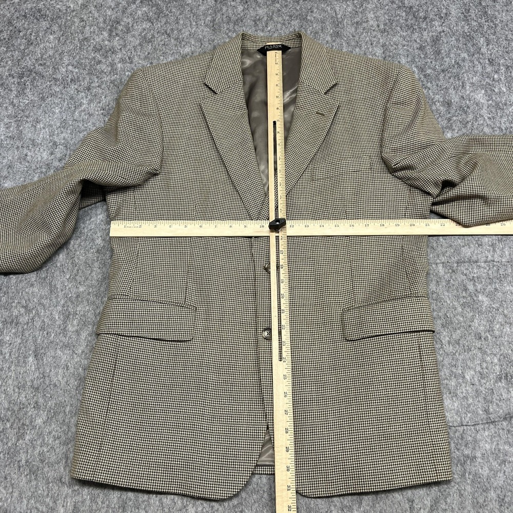 Jos‎ A Bank Blazer Mens 42S Beige Brown Houndstooth Silk Wool Sport Coat Jacket - Picture 10 of 16